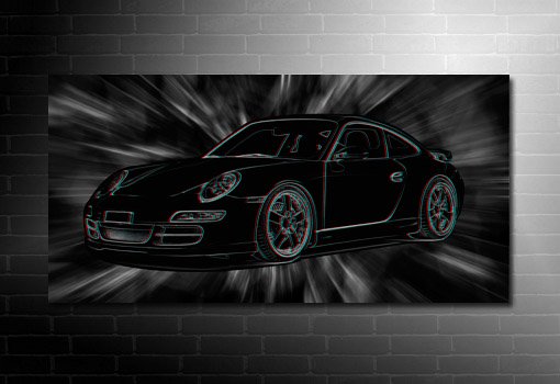 Porsche 3D Wall Art, 3d canvas art, porsche canvas art