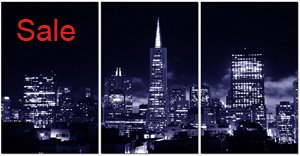 san francisco wall art, san francisco cityscape canvas