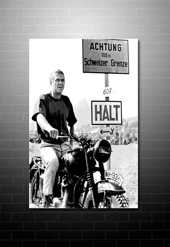 steve mcqueen canvas, great escape movie art, great escape movie canvas, movie canvases