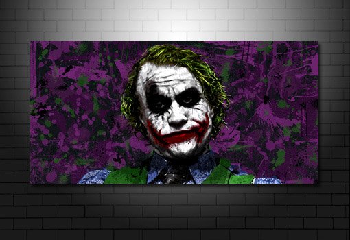 the joker movie canvas, heath ledger canvas art, batman canvas print
