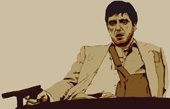 scarface pop art canvas print, tony montana